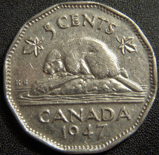 1947 Canadian Five Cent - With Dot Very Fine