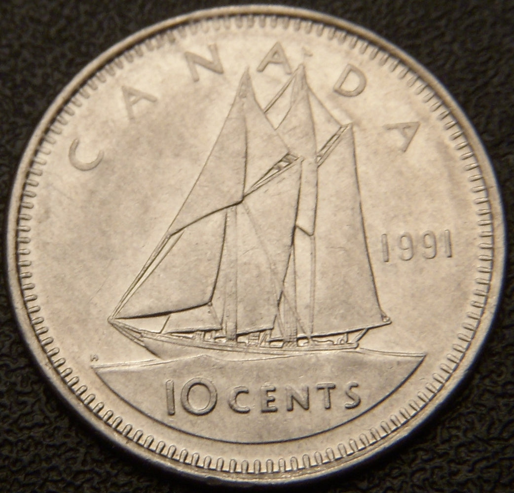1991 Canadian Ten Cent - VF to AU