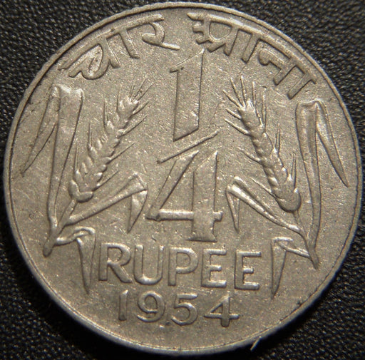 1954 1/4 Rupee - India