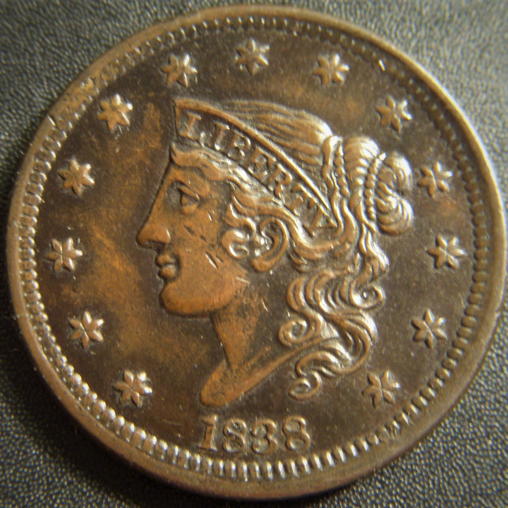 1838 Large Cent - AU