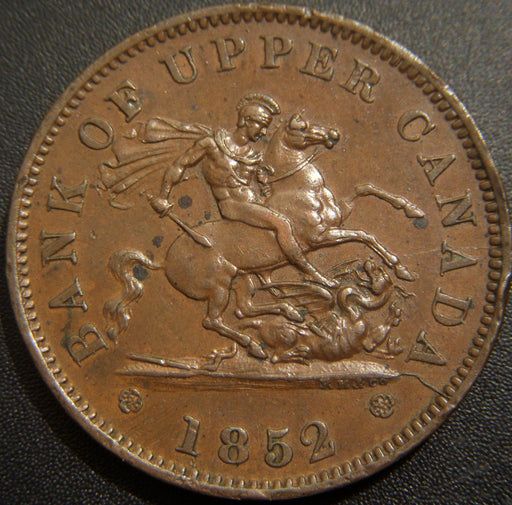1852 One Penny - Bank Upper Canada Token