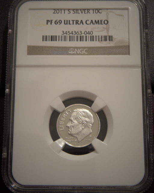 2011-S Roosevelt Dime - NGC Silver PF 69 Ultra Cameo