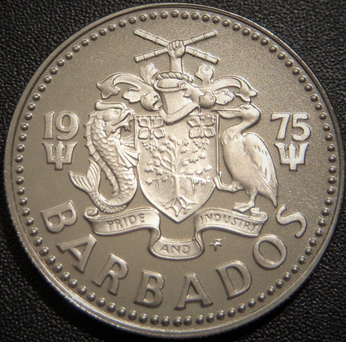 1975p 25 Cents - Barbados