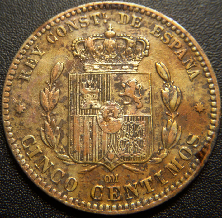 1879om 5 Centimos - Spain
