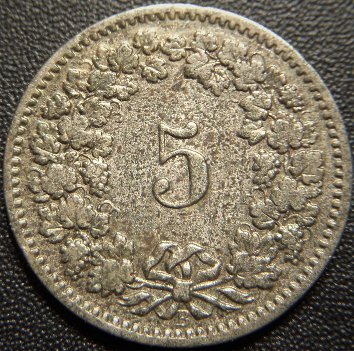 1884B 5 Rappen - Switzerland