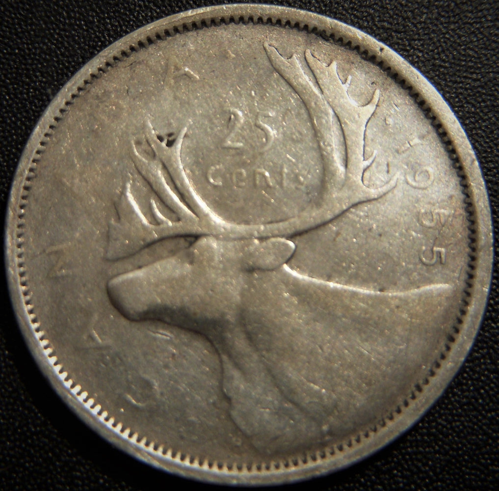 1955 Canadian Quarter - VG to VF