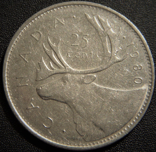 1980 Canadian Quarter - Fine to AU