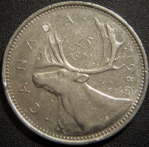 1986 Canadian Quarter - Fine to AU