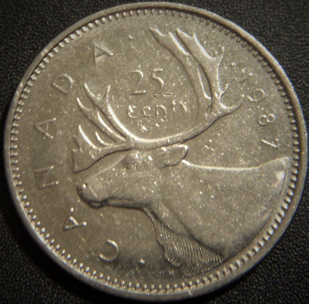 1987 Canadian Quarter - Fine to AU