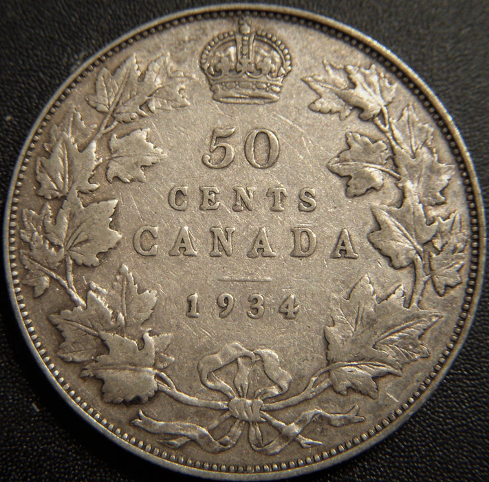 1934 Canadian Half Dollar - Fine