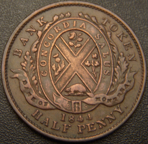 1844 Half Penny - Bank Montreal Token
