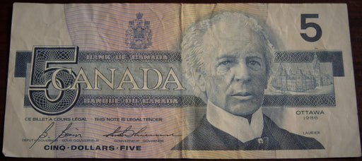 1986 $5 Bank of Canada Note - BC-56c