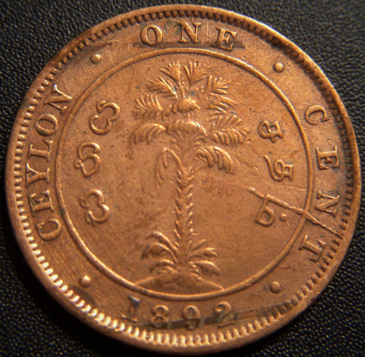 1892 One Cent - Ceylon