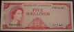 1964 5 Shillings Note - Jamaica
