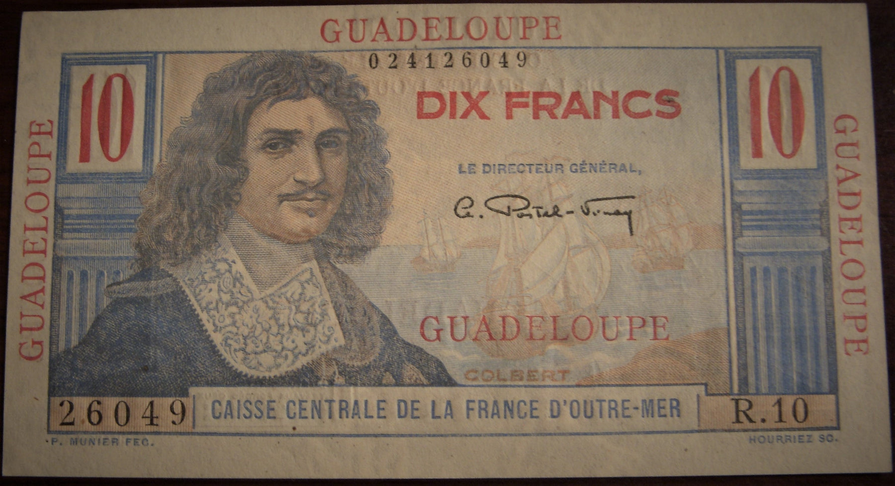 1947 - 1949 10 Francs Note - Guadelope