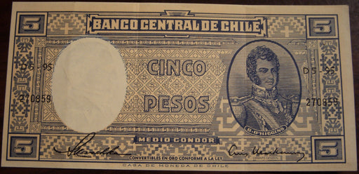 1944 - 1947 5 Pesos Note - Chile