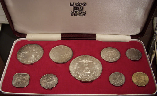 1966 Bahamas 9 Coin Mint Set (4 Silver) Royal Mint