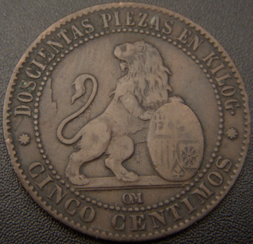 1870 OM 5 Centimos - Spain