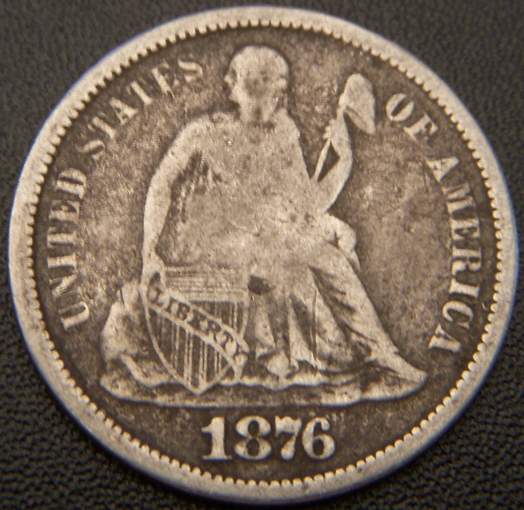 1876 Seated Dime - VG