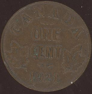 1921 Canadian Cent - VG / Fine