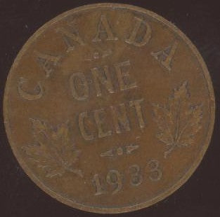 1933 Canadian Cent - VG / Fine