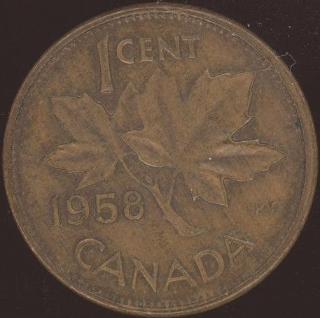 1958 Canadian Cent - VG/Fine