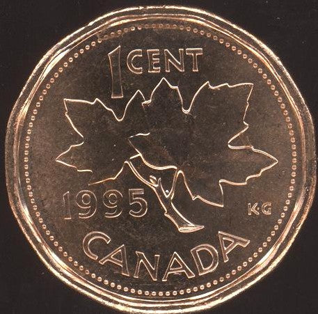 1995 Canadian Cent - VF to AU