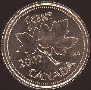 2007 Canadian Cent - Uncirculated Magnetic
