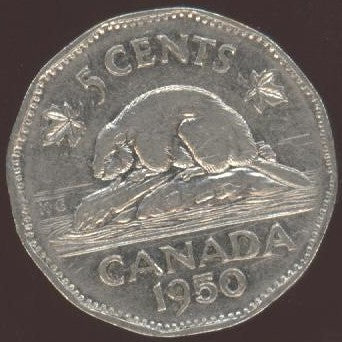 1950 Canadian 5C - Fine to EF