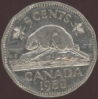 1958 Canadian 5C - Fine to EF