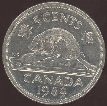 1989 Canadian Nickel - VF to AU