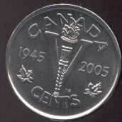 2005P Canadian Five Cent - WWII Commemorative - Uncirculated