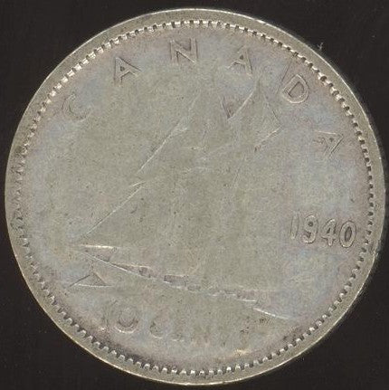 1940 Canadian Ten Cent - VG/Fine +