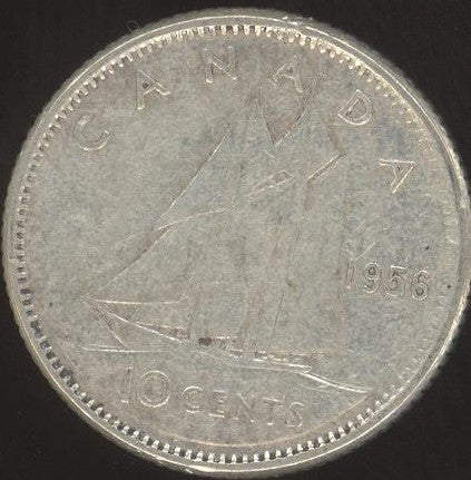 1956 Canadian Ten Cent -  VG/Fine +