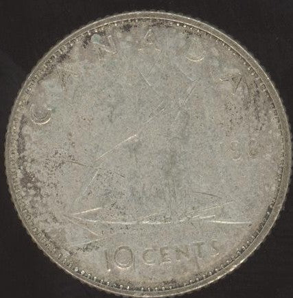 1968 Canadian Silver Ten Cent - VG/F