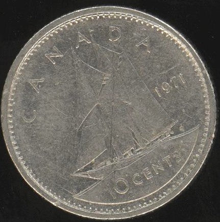 1971 Canadian Ten Cent - Fine to EF