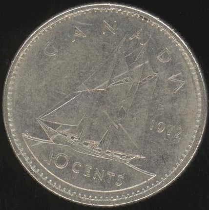 1972 Canadian Ten Cent - Fine to EF