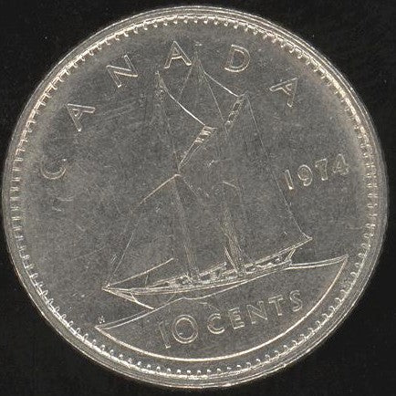 1974 Canadian Ten Cent - Fine to EF