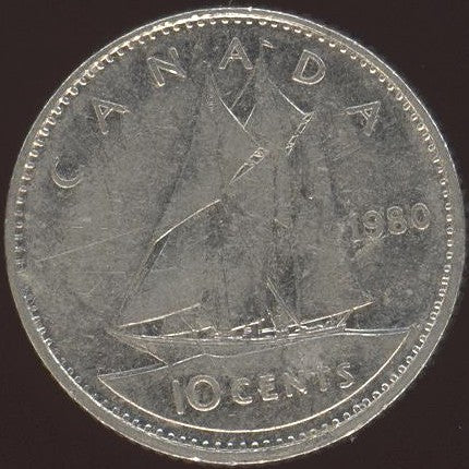 1980 Canadian Ten Cent - Fine to EF