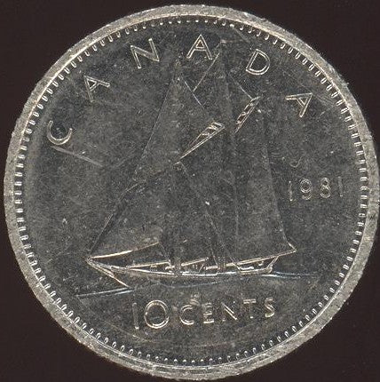1981 Canadian Ten Cent - Fine to EF