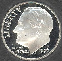 1996-S Roosevelt Dime - Silver Proof
